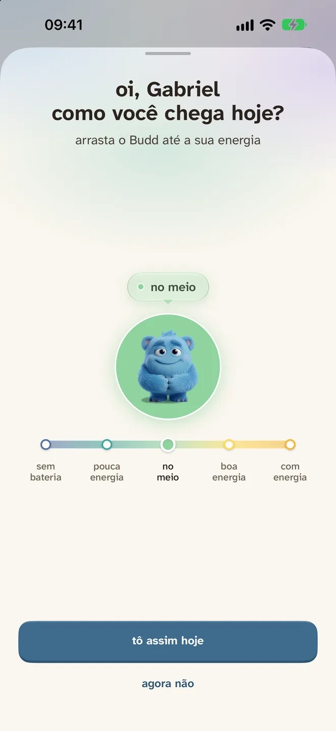 Check-in de energia do My Plan Buddy